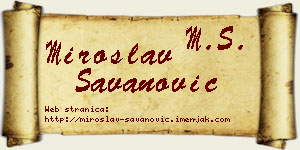 Miroslav Savanović vizit kartica